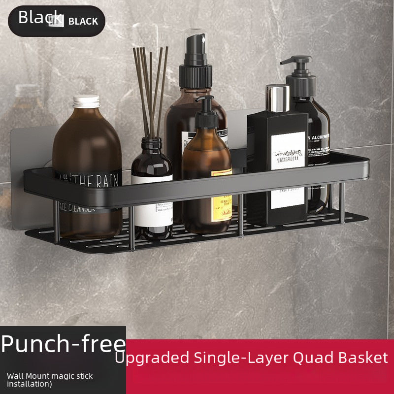 Bathroom Triangle Storage Rack Space Aluminum Nail-free Wall-mounted Corner Rack Rectangular Plate Rack Bathroom Tripod Storage Rack