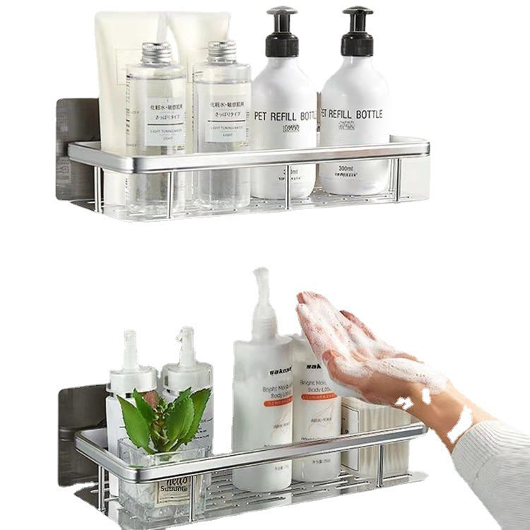 Bathroom Triangle Storage Rack Space Aluminum Nail-free Wall-mounted Corner Rack Rectangular Plate Rack Bathroom Tripod Storage Rack