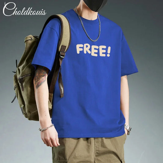 Trendy Pure Cotton Short Sleeve Men&#039;s T-Shirt Loose Fit Versatile Casual Half Sleeve Summer Time Fashion Icon Printed Tops
